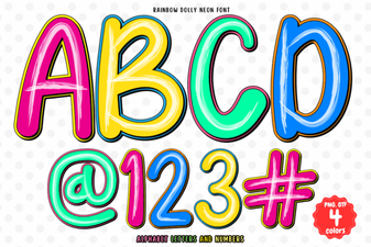 Rainbow Dolly Neon Font Design Ideas